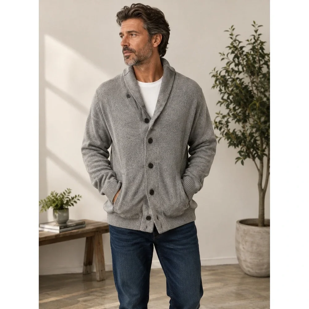 Gap Shawl Collar Cardigan XL Cotton Cashmere Button Front Sweater GrandpaCre